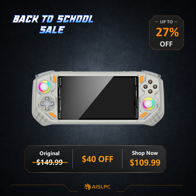Плакат распродажи Back to School с серой RG52 MINI: скидка 27% и 40 $, исходная цена 149,99 $, цена по акции 109,99 $.