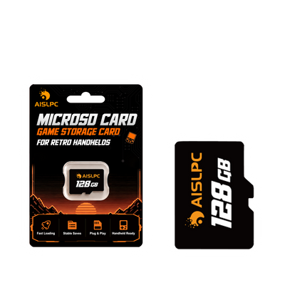 Карта microSD AISLPC 128 ГБ с розничной упаковкой для портативных ретро-консолей.